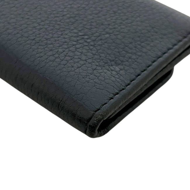 Prada 6 Key Case Black Nero Leather Key Holder