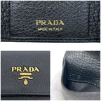 Prada 6 Key Case Black Nero Leather Key Holder