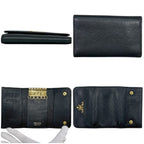 Prada 6 Key Case Black Nero Leather Key Holder