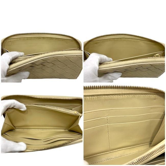 Bottega Veneta Zip Around Wallet Beige