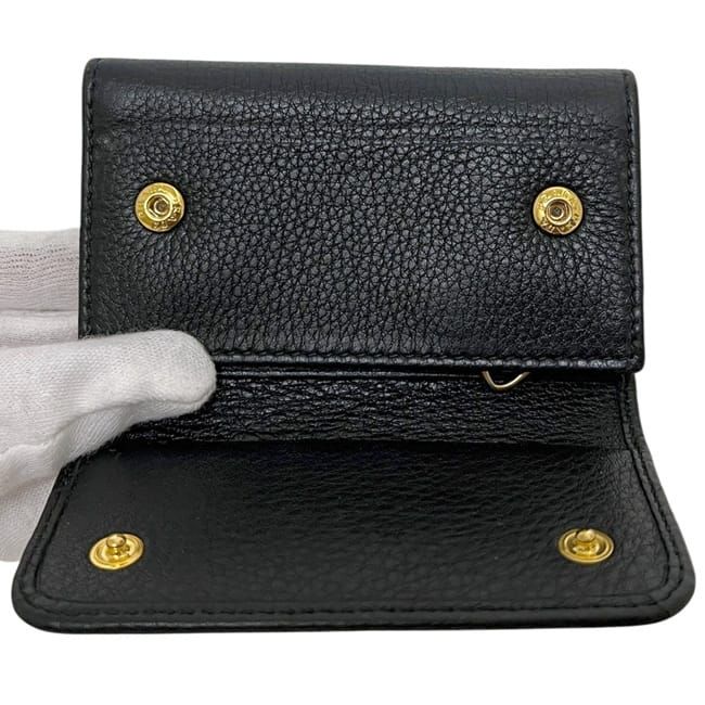 Prada 6 Key Case Black Nero Leather Key Holder