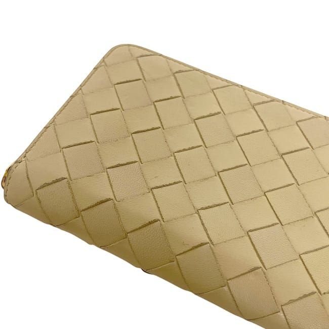 Bottega Veneta Zip Around Wallet Beige