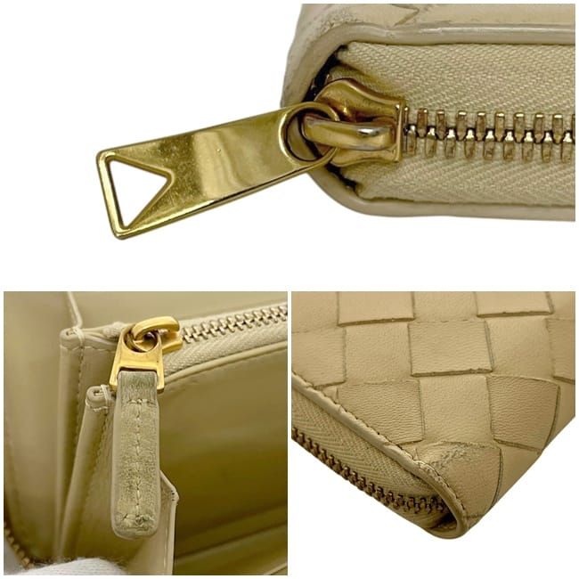 Bottega Veneta Zip Around Wallet Beige