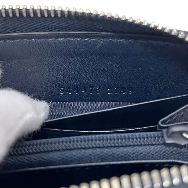 Gucci Zip Around Wallet Navy Micro