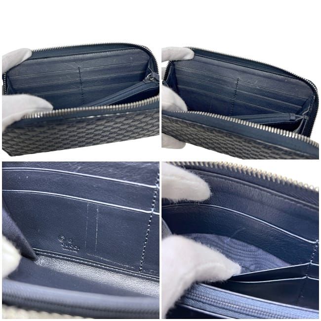 Gucci Zip Around Wallet Navy Micro