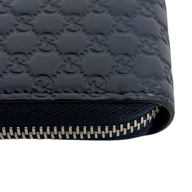 Gucci Zip Around Wallet Navy Micro