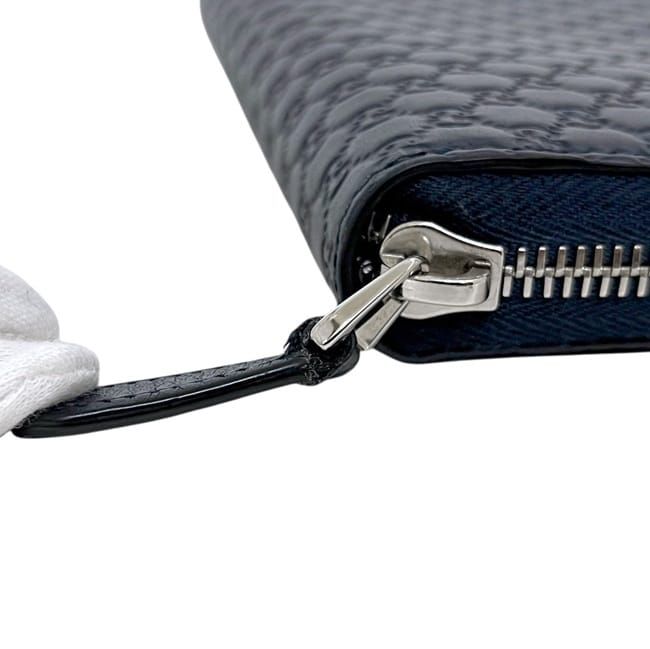 Gucci Zip Around Wallet Navy Micro