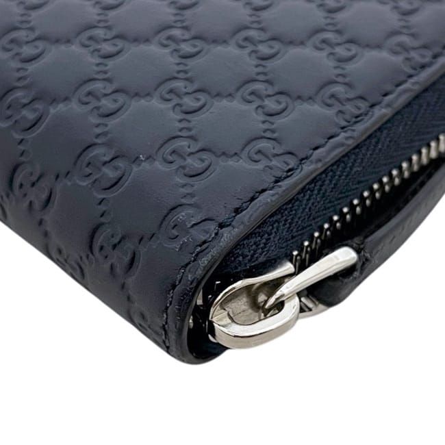 Gucci Zip Around Wallet Navy Micro