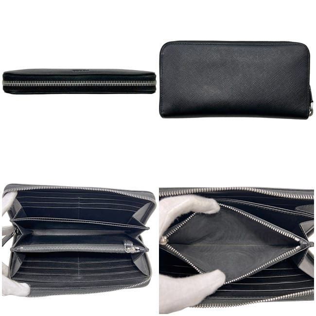 Prada Zip Around Wallet Black Nero