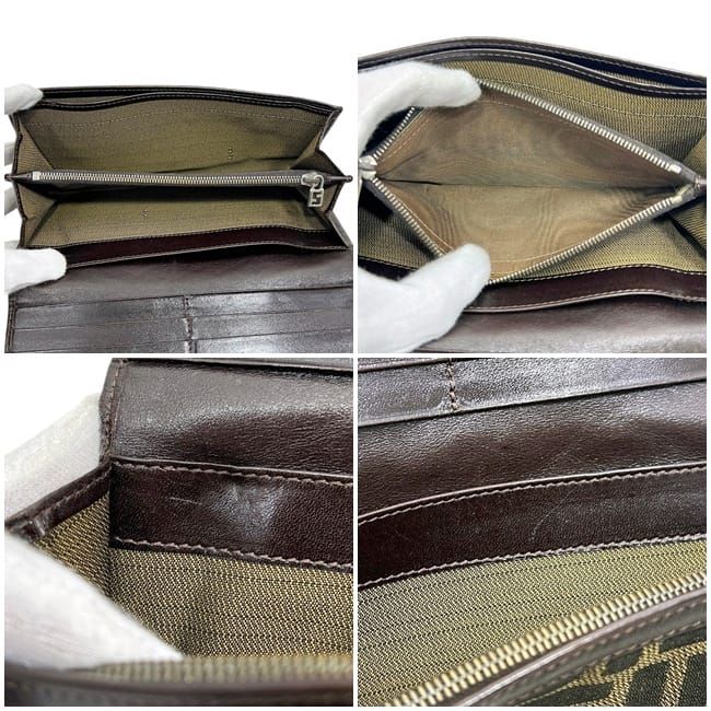 Fendi Bifold Wallet Khaki Green Brown Zucca