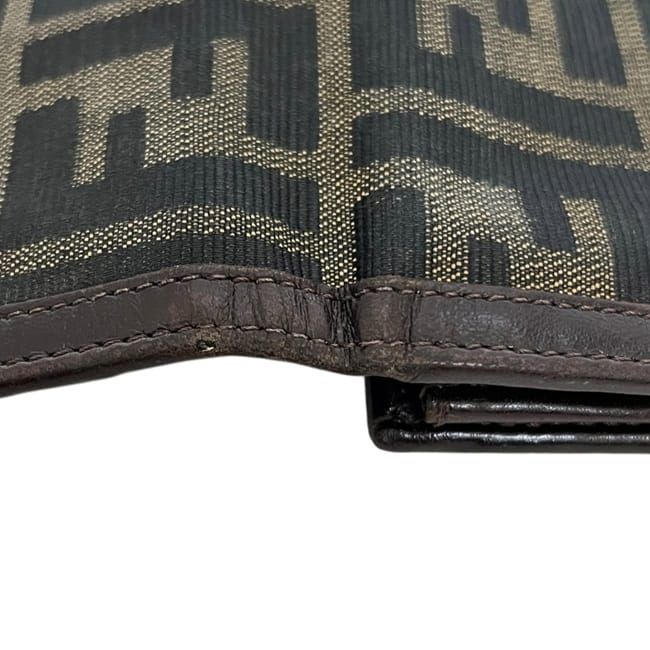Fendi Bifold Wallet Khaki Green Brown Zucca