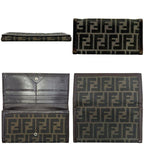 Fendi Bifold Wallet Khaki Green Brown Zucca