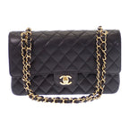 Chanel 11.12 Classic Shoulder Bag Caviar Leather Black Gold