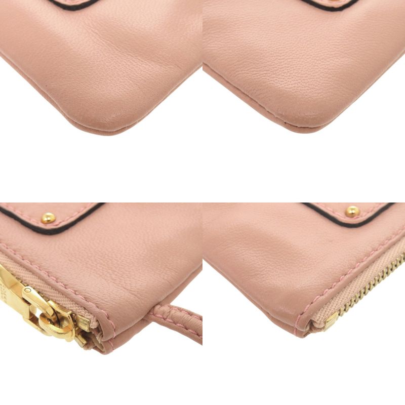 Loewe Logo Leather Pink Coin Case