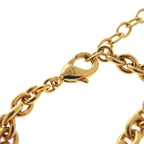 Chanel CC Logo Lion Metal Faux Pearl Gold Necklace