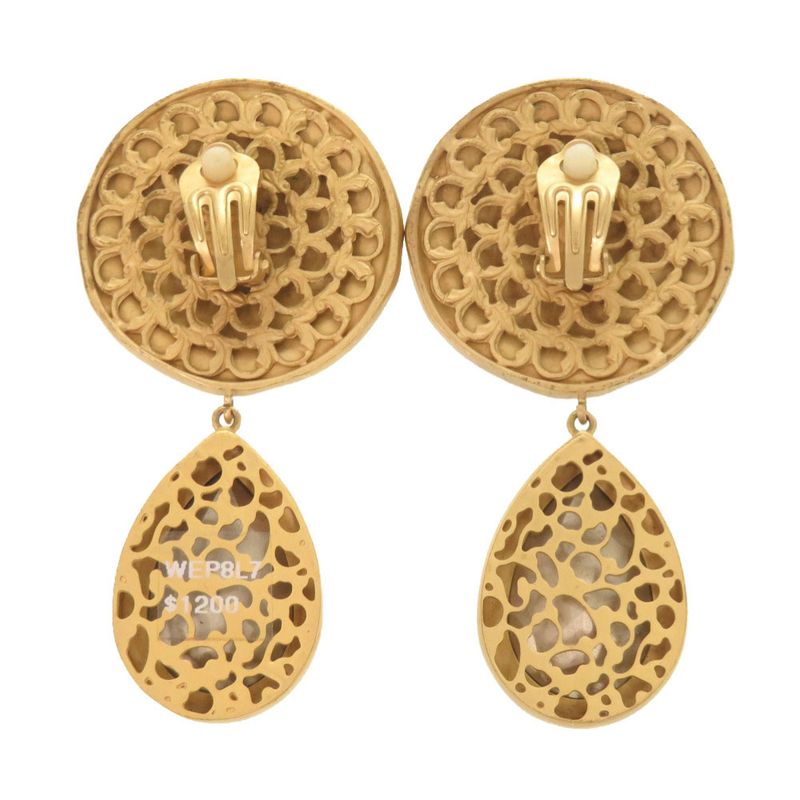 Dolce & Gabbana Logo Brass Crystal Gold Earrings