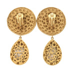 Dolce & Gabbana Logo Brass Crystal Gold Earrings