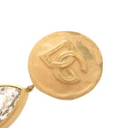 Dolce & Gabbana Logo Brass Crystal Gold Earrings