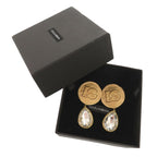 Dolce & Gabbana Logo Brass Crystal Gold Earrings