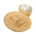 Dolce & Gabbana Logo Brass Crystal Gold Earrings
