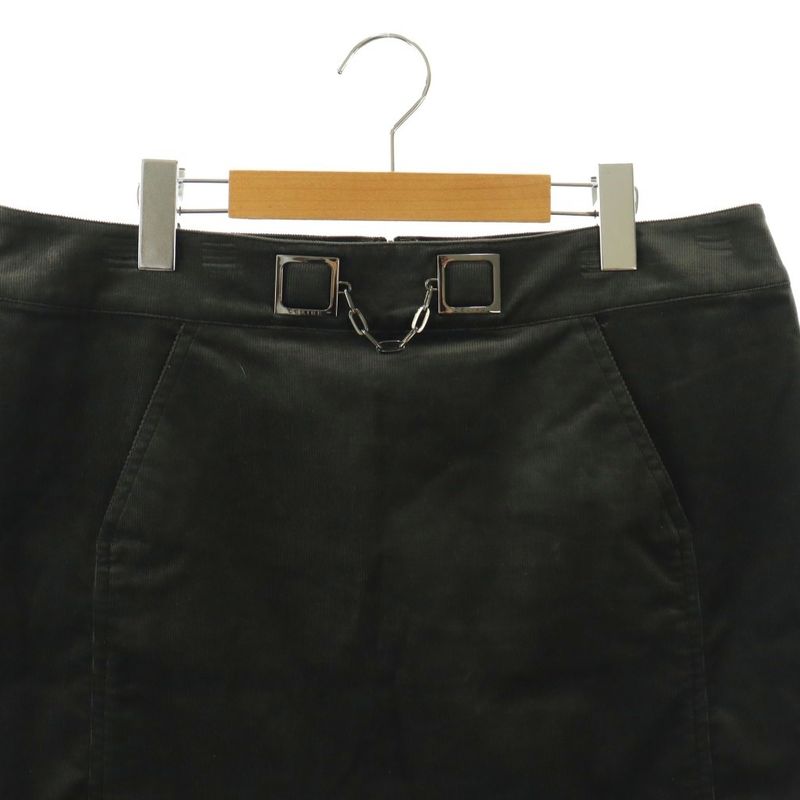 Celine Vintage Mini Skirt Trapezoid Corduroy 44 Chaco le Grey Hk