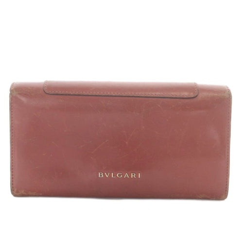 Bvlgari Serpenti Forever Wallet Bifold Logo Snake Leather Terracotta