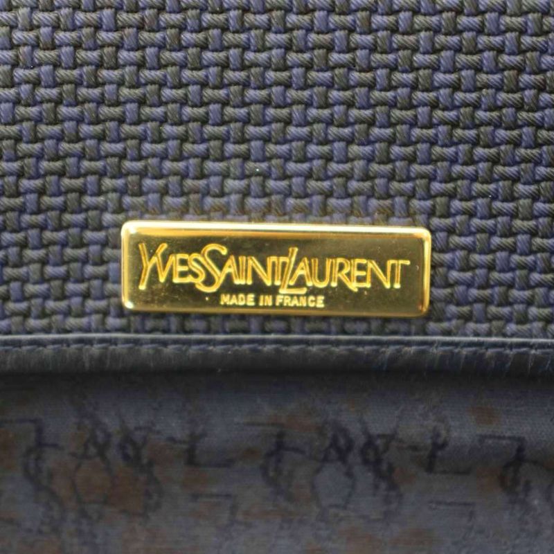 Saint Laurent Yves Vintage Shoulder Bag Mesh Braided Leather