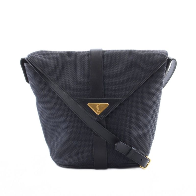 Saint Laurent Yves Vintage Shoulder Bag Mesh Braided Leather