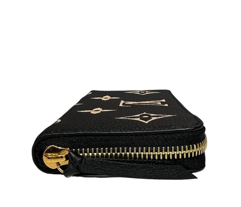 Louis Vuitton Bicolor Monogram Empreinte Portefeuille Clemence Noir Black Beige