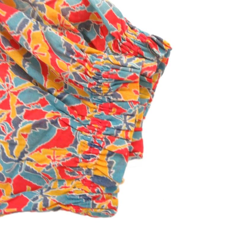 Celine Paris Blouse Top Flower Red Yellow Blue Yellow