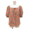 Celine Paris Blouse Top Flower Red Yellow Blue Yellow