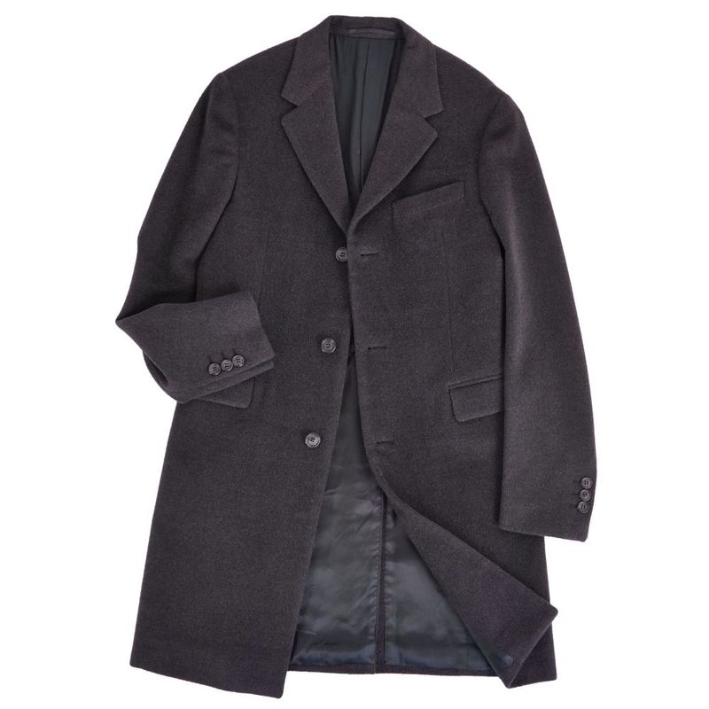 Prada Coat Chester Long Wool Cashmi Dark Gray