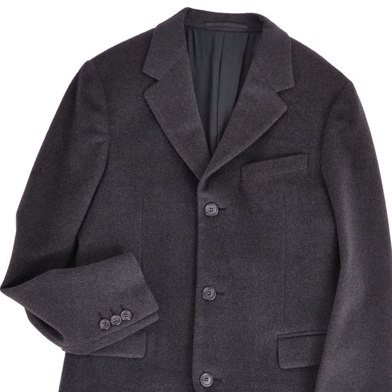 Prada Coat Chester Long Wool Cashmi Dark Gray