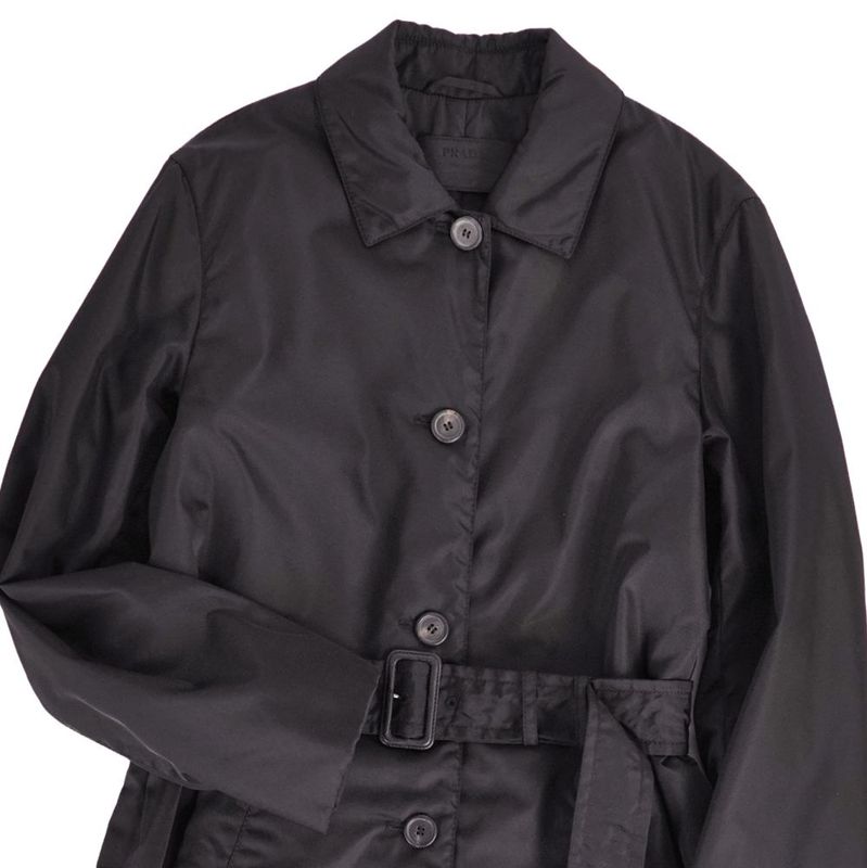 Prada Coat Belted Long Nylon Padded