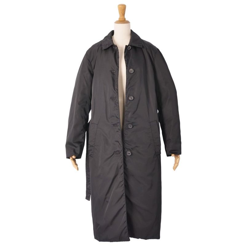 Prada Coat Belted Long Nylon Padded