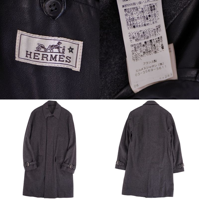 Hermes Collarless Coat Balma Long