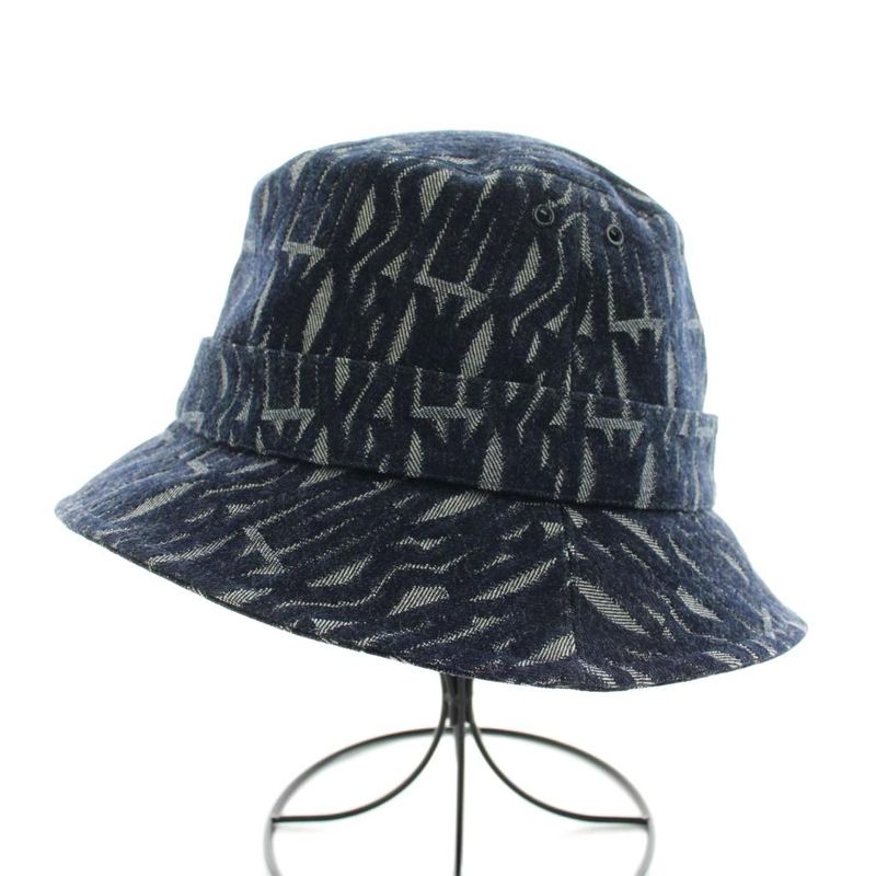 Dior Teddy Allover Small Brim Bucket Hat Denim Logo 58