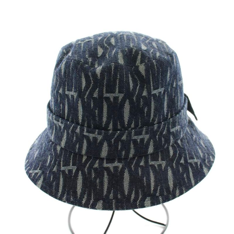 Dior Teddy Allover Small Brim Bucket Hat Denim Logo 58
