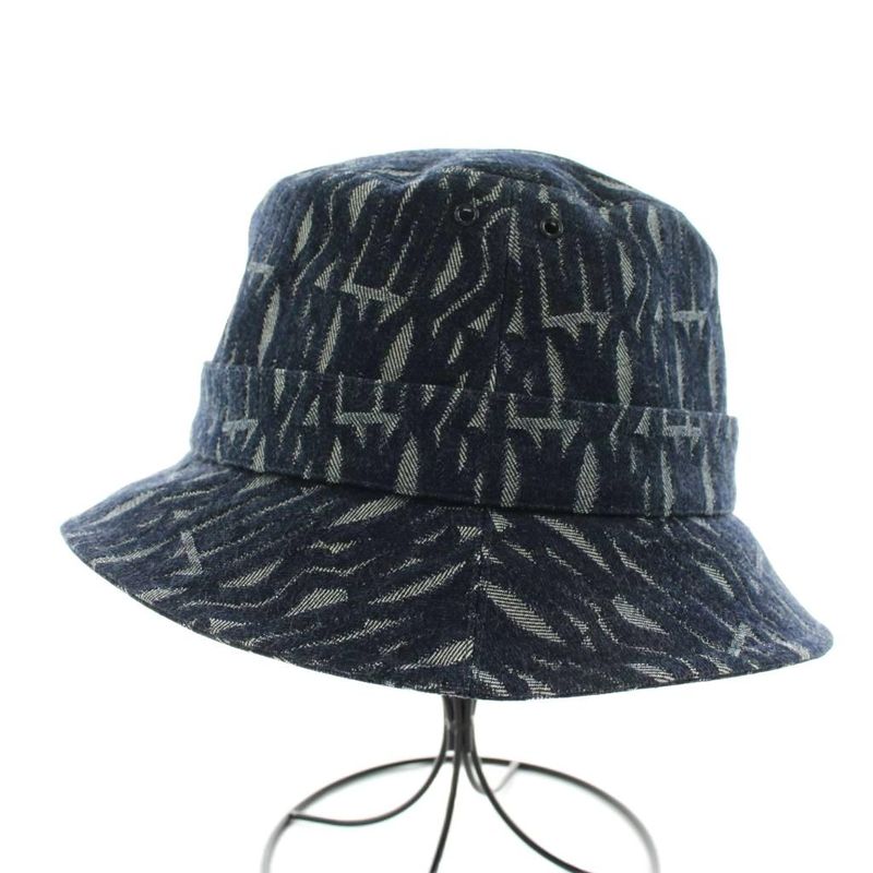 Dior Teddy Allover Small Brim Bucket Hat Denim Logo 58