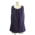 Celine Satin Sleeveless Blouse Top 38 Purple
