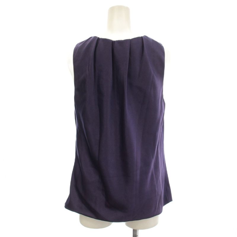 Celine Satin Sleeveless Blouse Top 38 Purple