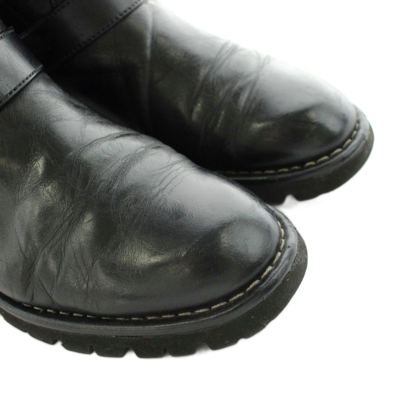 Chanel CC Logo Engineered Boots Middle Length Quilted Leather 39.5 Black