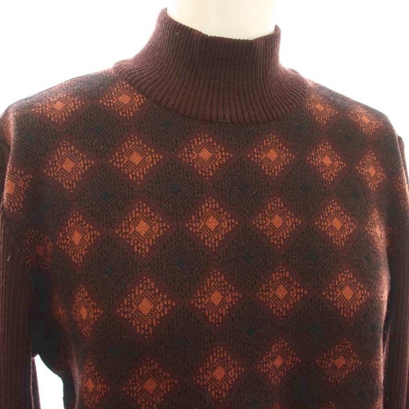 Saint Laurent Yves Knit Dress High Neck Knee Length
