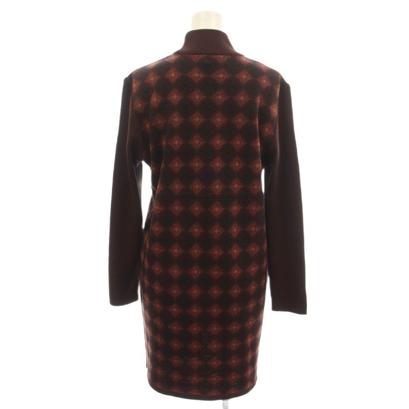 Saint Laurent Yves Knit Dress High Neck Knee Length