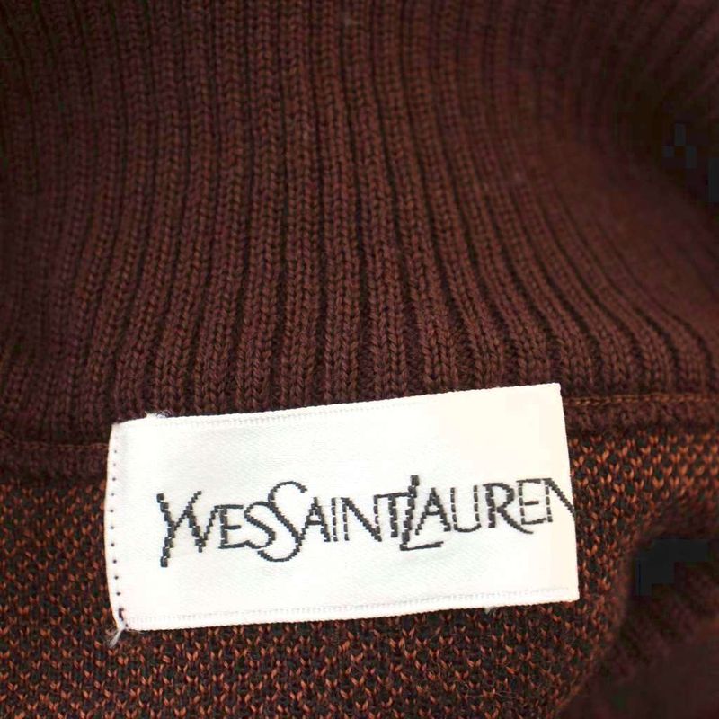Saint Laurent Yves Knit Dress High Neck Knee Length