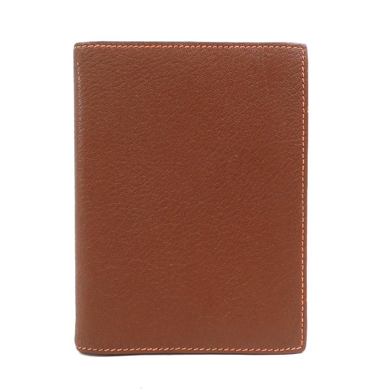 Hermes Notebook Cover Leather Brown Orange