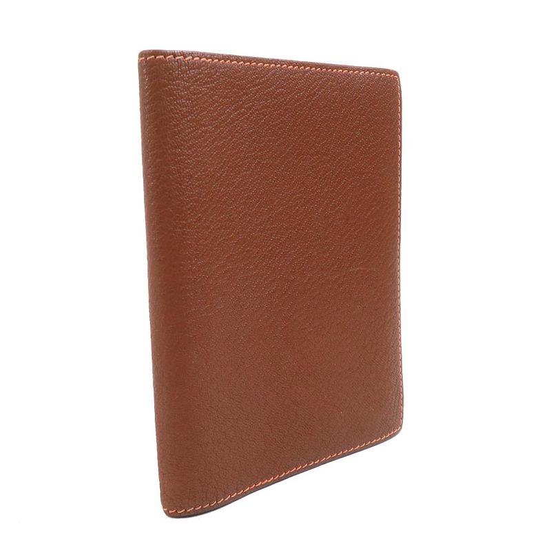 Hermes Notebook Cover Leather Brown Orange