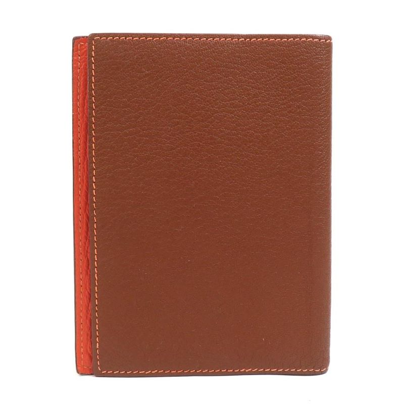 Hermes Notebook Cover Leather Brown Orange