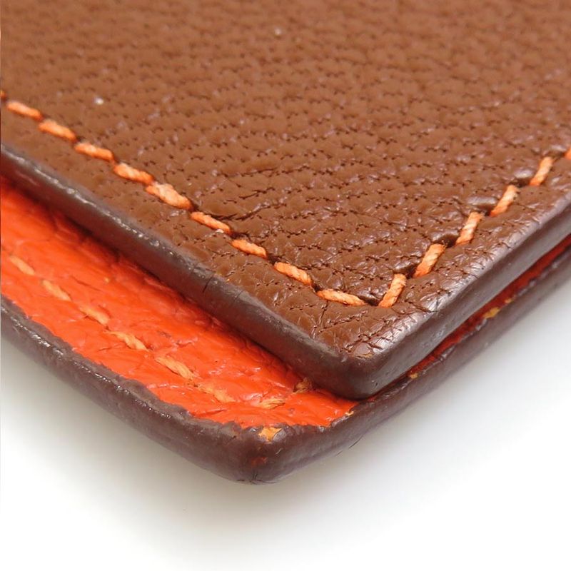 Hermes Notebook Cover Leather Brown Orange