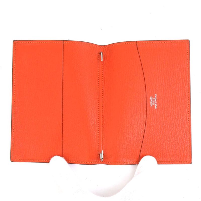 Hermes Notebook Cover Leather Brown Orange